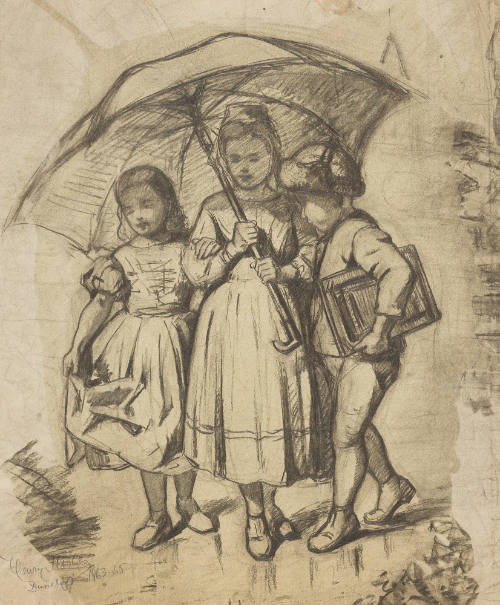 Study for "Children Under a Red Umbrella"