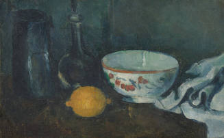 Still Life in Blue with Lemon