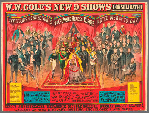 W.W. Cole's New 9 Shows Consolidated: Full Size Figures in Wax & Costume