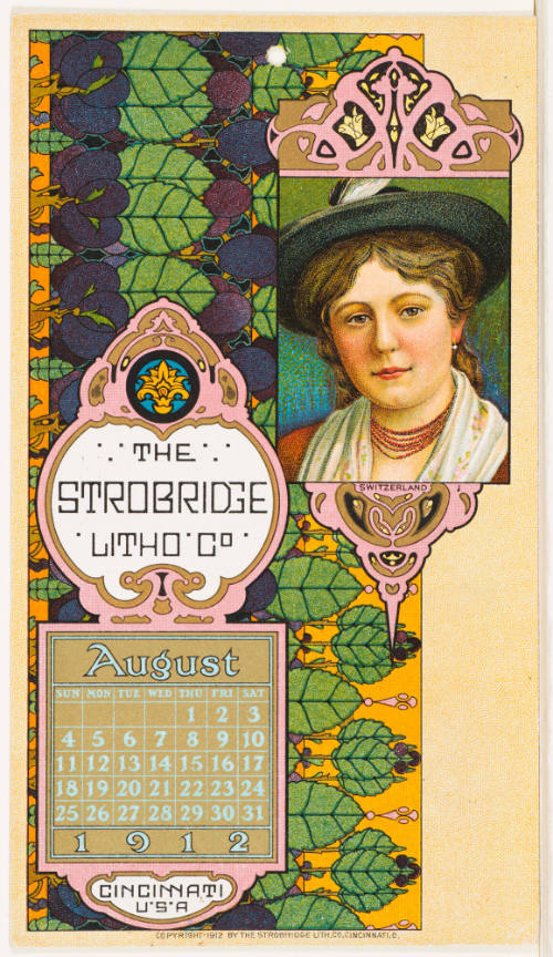 Calendar Card /  August 1912