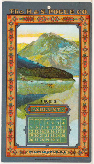Calendar Card /  August 1923 H & S Pogue Co.