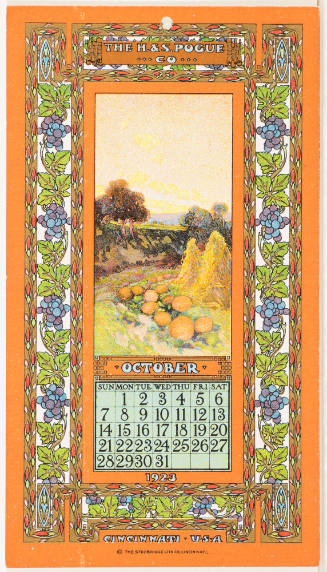 Calendar Card /  October 1923 H & S Pogue Co.