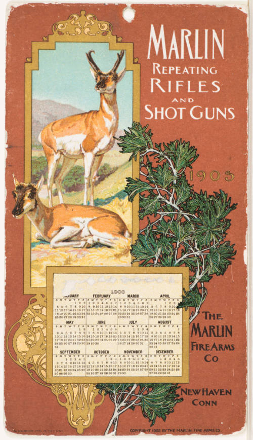 Calendar Card / 1903 Marlin Repeating Rifles and Shot Guns