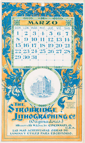 Calendar Card / Marzo /  1896