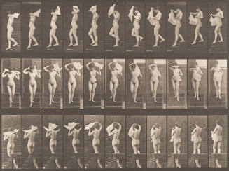 Descending Stairs and Throwing Handkerchief over Shoulders