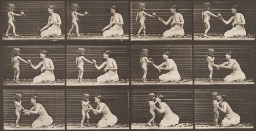 Child Bringing a Bouquet to a Woman